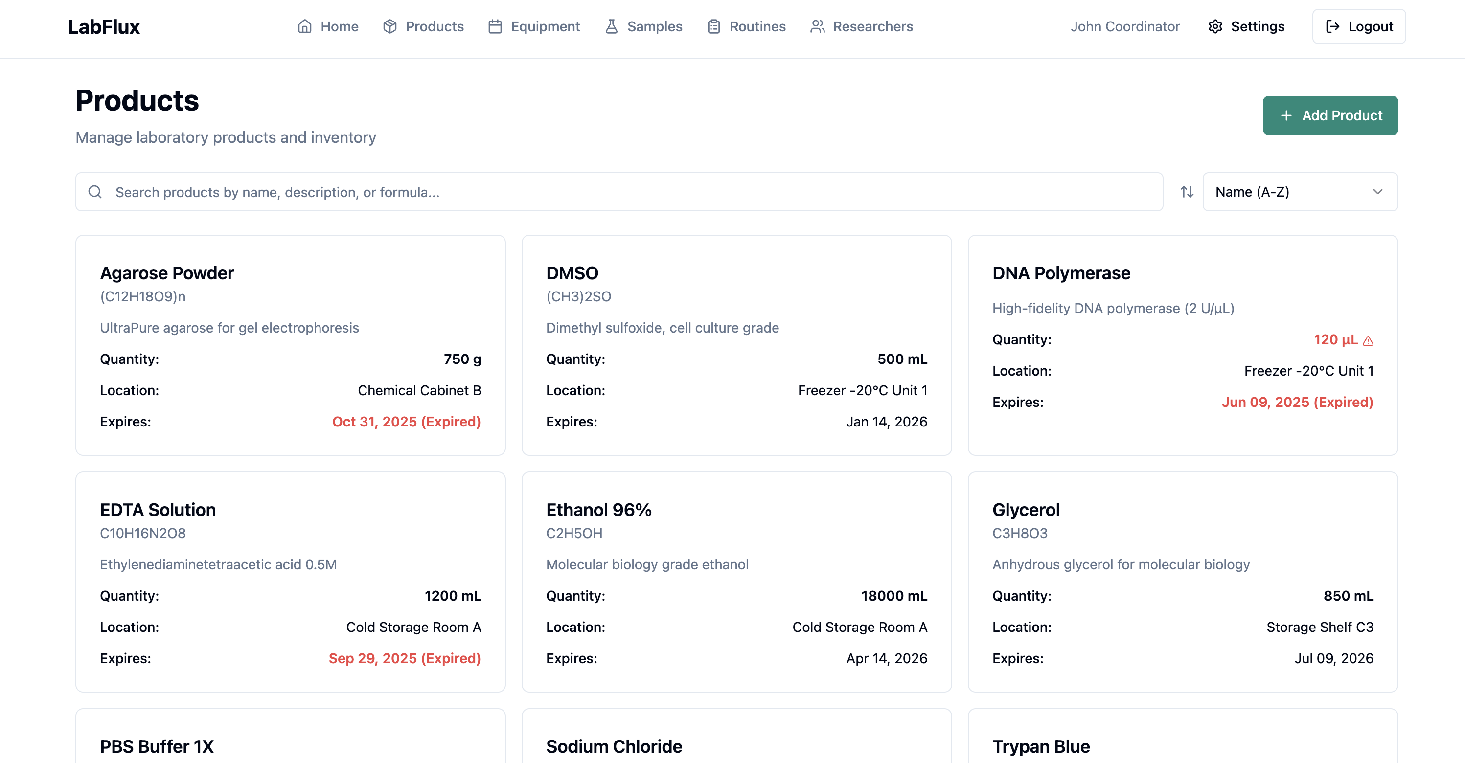 LabFlux Products - Gestão de Produtos